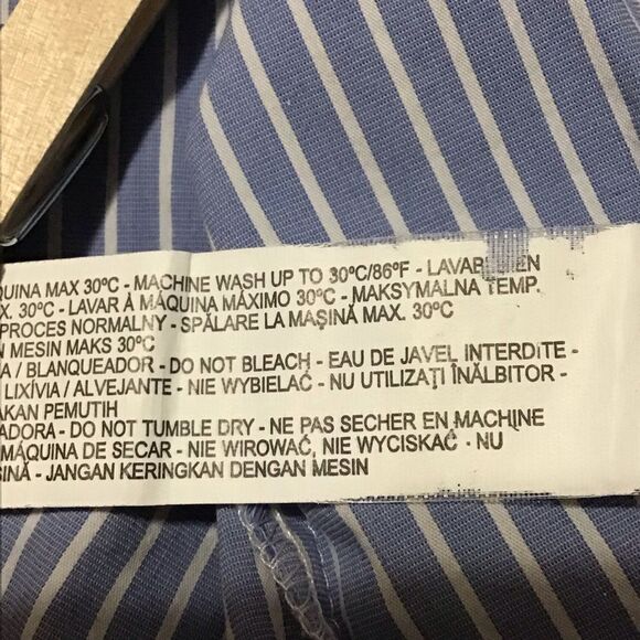 Zara Woman Blue White Striped High Low Tunic Blouse M - Picture 15 of 15